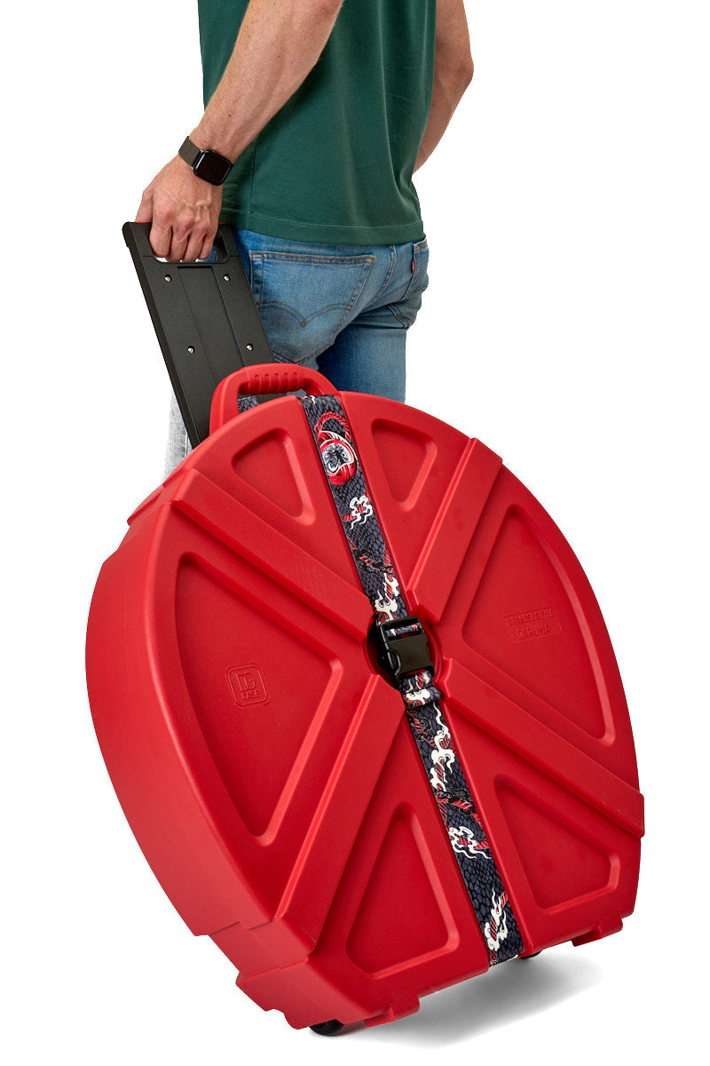 22" RED Cymbal Hard Case with wheels for Cymbals & Round Drum Shield (DARUMA22-01A)