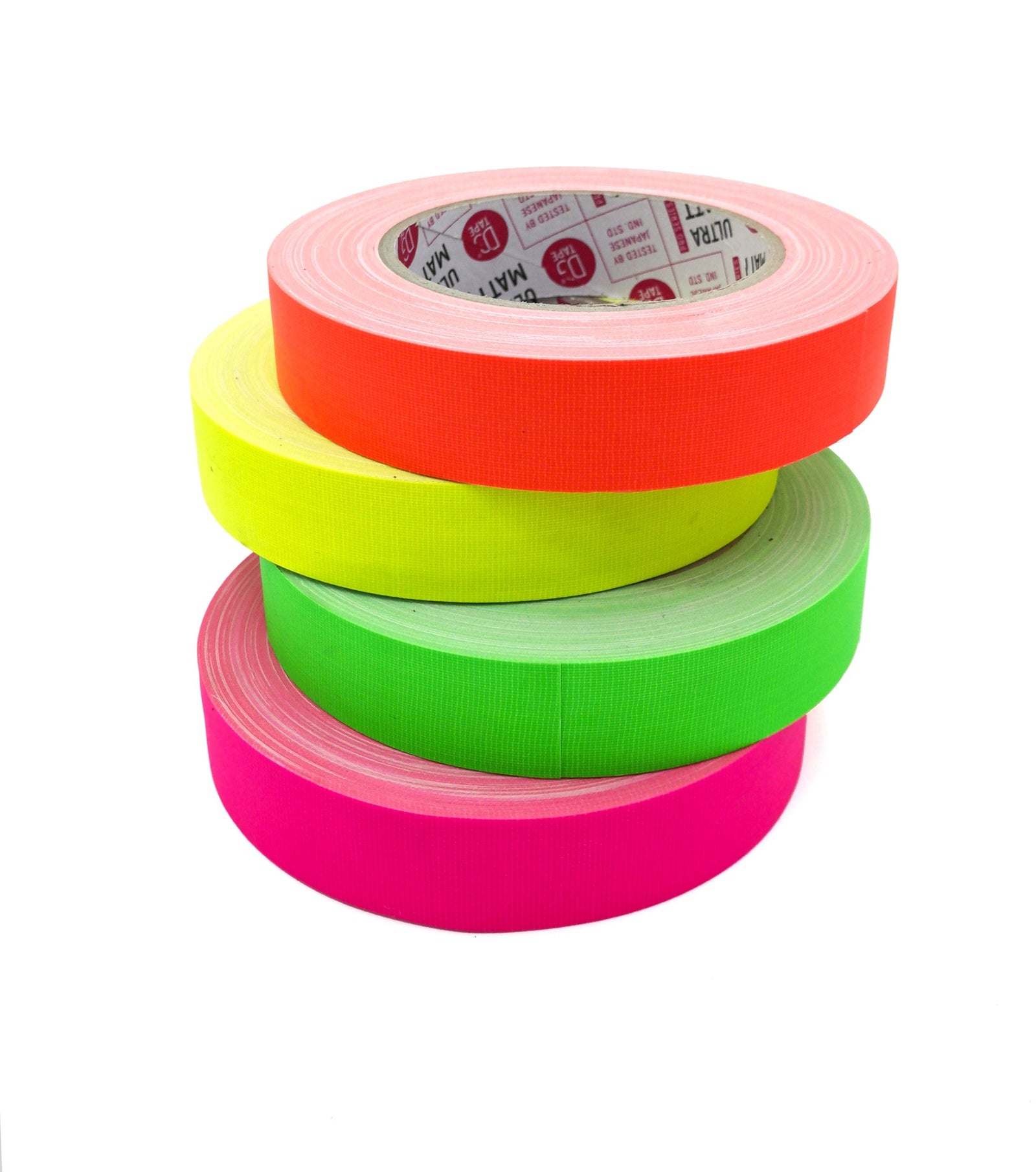 PINK 1 in X 30ya - 76MESH - (25mmX25m) LDPE COATED MATTE FINISH FLUORESCENT GAFFER TAPE @ULTRAMATT