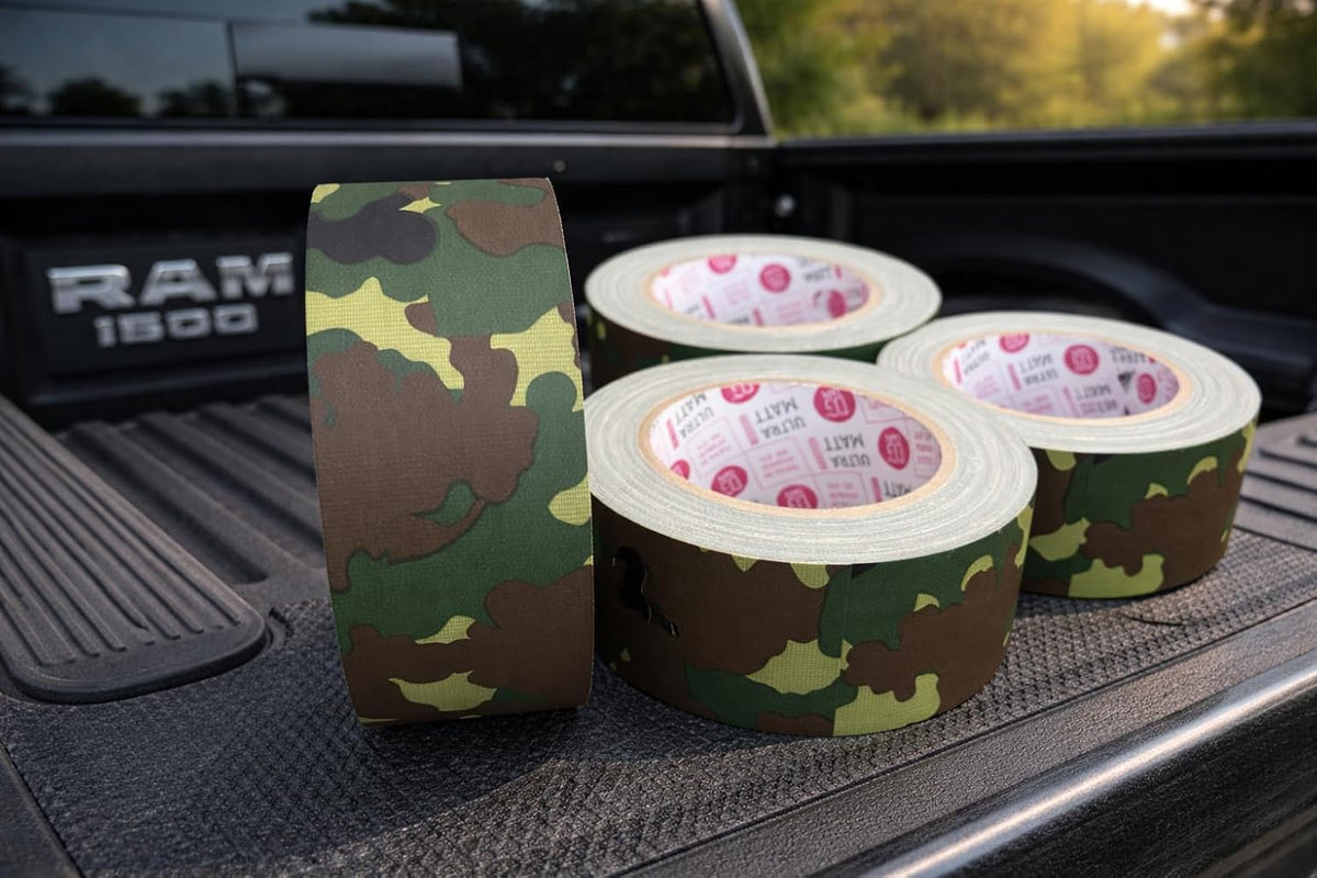 2in x 30ya  Camouflage Gaffer Tape | LDPE Matte Finish Army Green Camo Tape | Woodland Tape