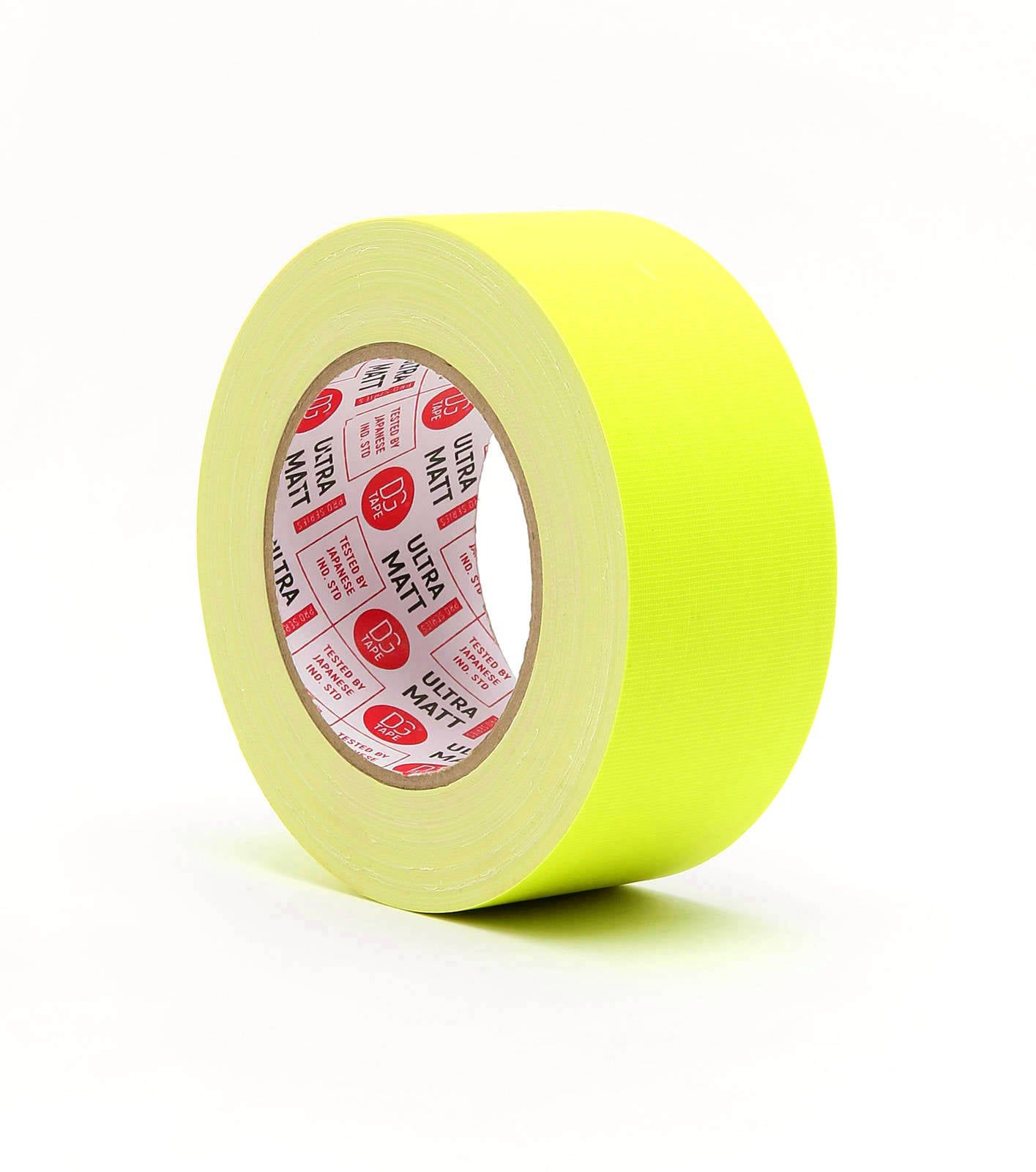 YELLOW 2 in X 30ya - 76MESH - (50mmX25m) LDPE COATED MATTE FINISH FLUORESCENT GAFFER TAPE @ULTRAMATT