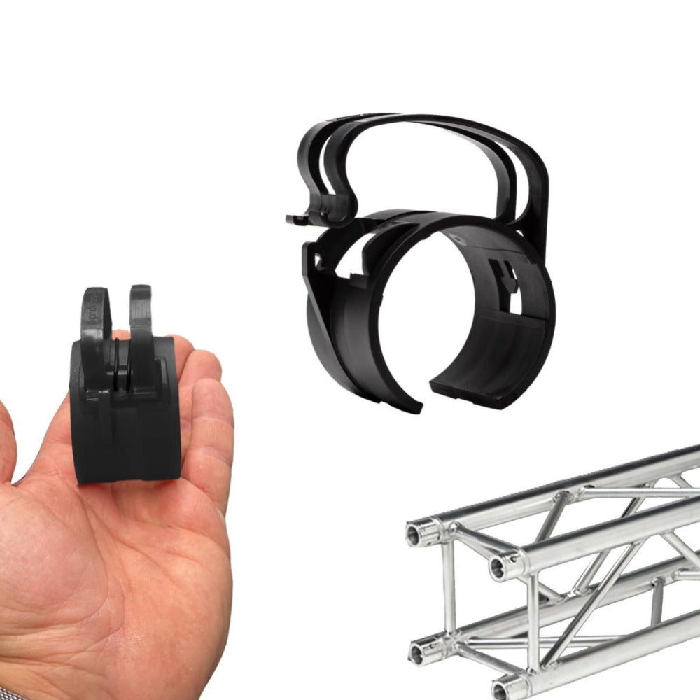 TAPE & CASE Black 16pcs SET - SNAP Clamp - Cable Management Clamp for 50mm truss