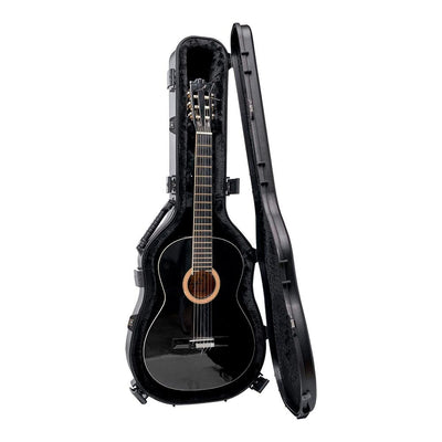 Acoustic Guitar hard case + with handle and wheels | Wheeled case for acoustic guitars DGCASE@30-02A| Interior: 15.75in X 4.45in X 44.07 in.