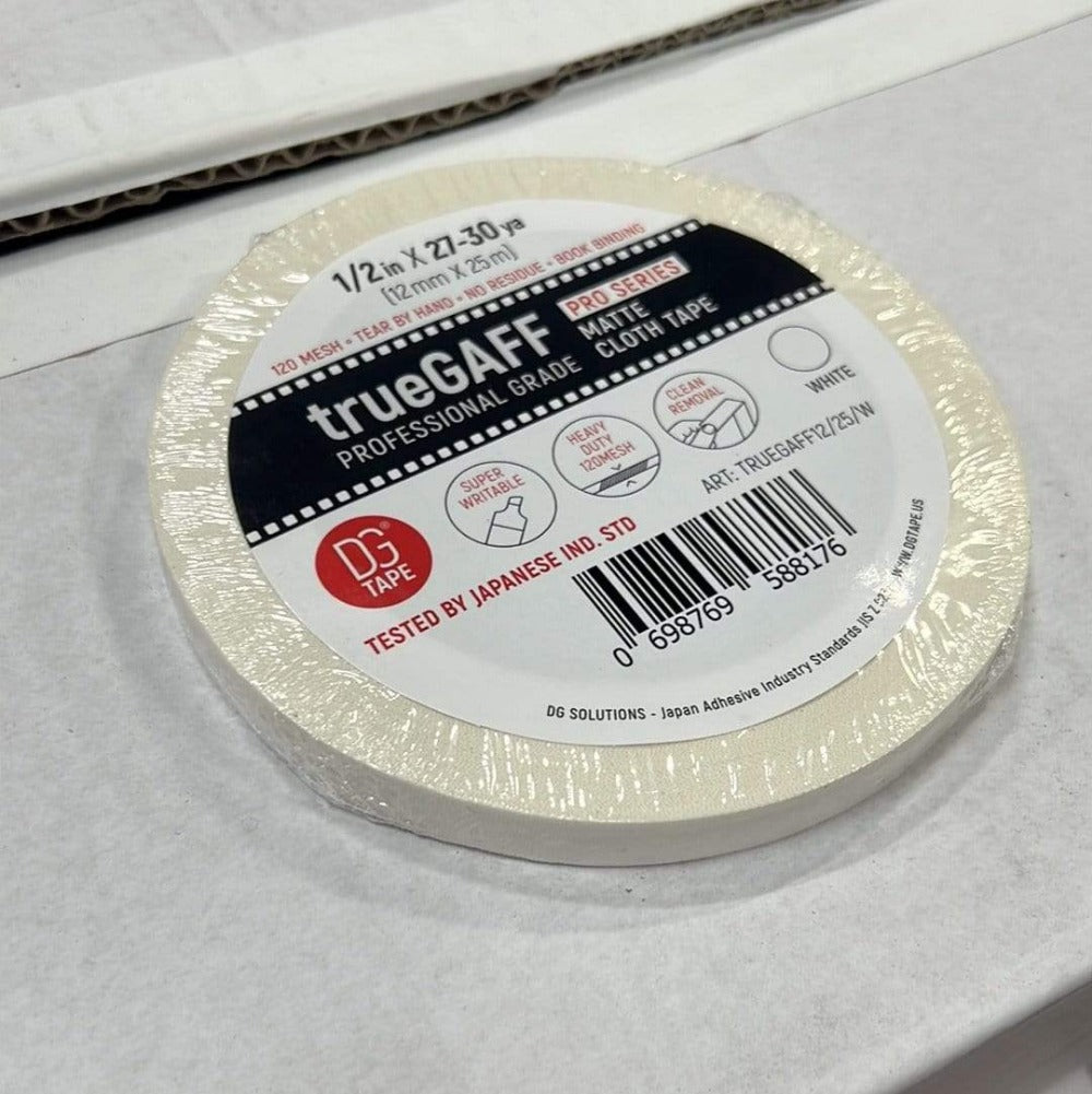 dgsusa gaffer tape 1/2 inch / White 0.5in X 30ya | 1in X 30ya | 2in X 30ya | 2in X 60ya - Fluorescent Spike Gaffer Tape |  @trueGAFF 120MESH