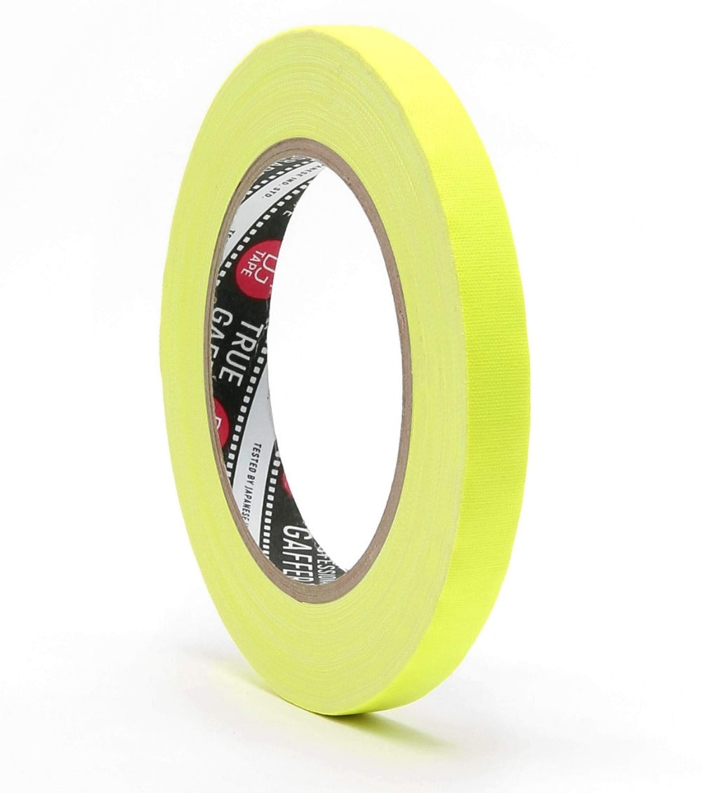 dgsusa gaffer tape 1/2 inch / Yellow 0.5in X 30ya | 1in X 30ya | 2in X 30ya | 2in X 60ya - Fluorescent Spike Gaffer Tape |  @trueGAFF 120MESH