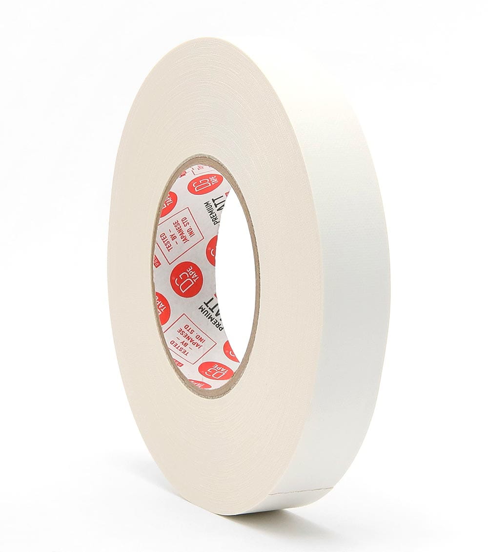 WHITE 1 in X 60ya - 80MESH - (25mmX50m) LDPE MATTE COATED GAFFER TAPE @MATT