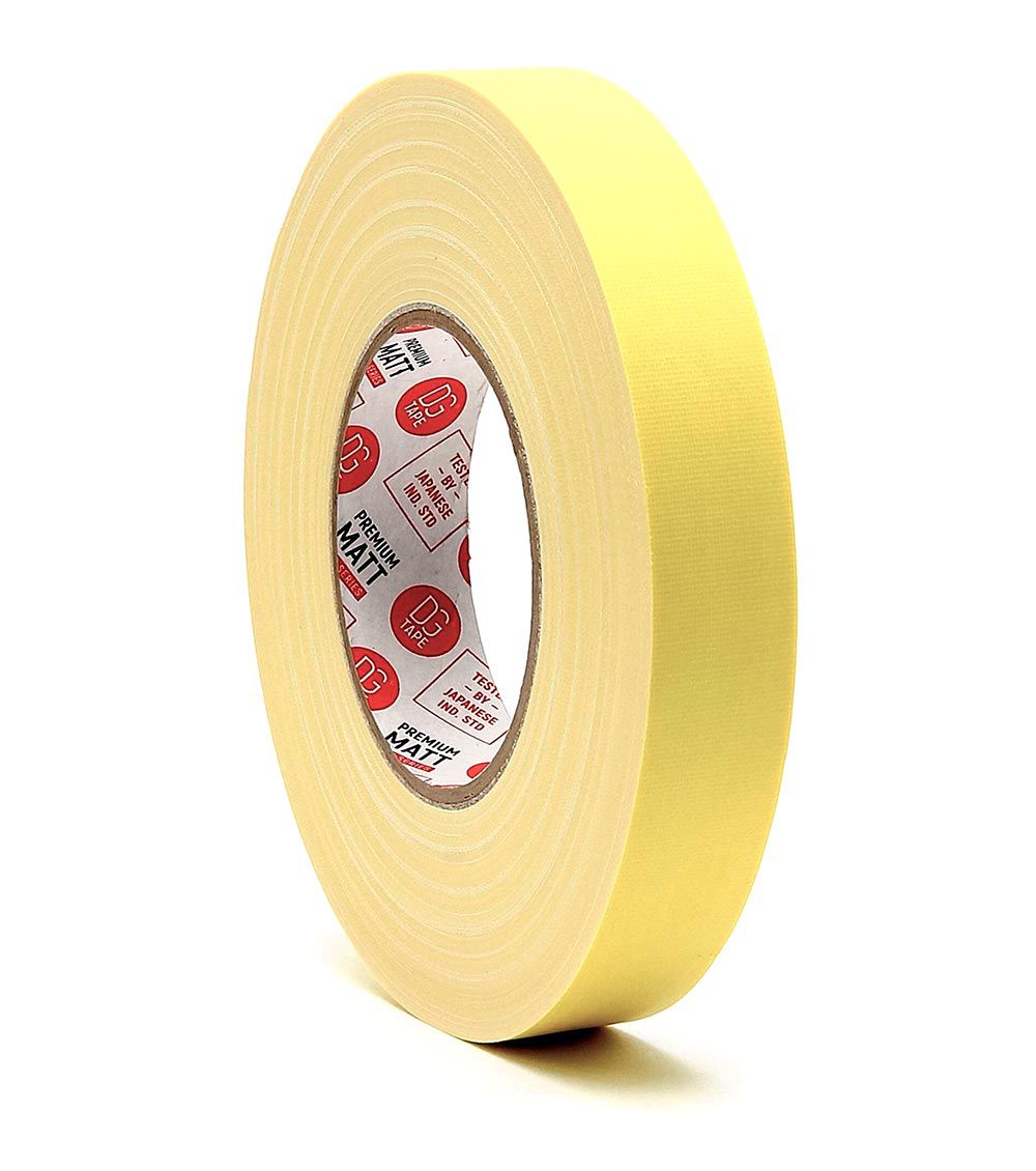 YELLOW 1 in X 60ya - 80MESH - (25mmX50m) LDPE MATTE COATED GAFFER TAPE @MATT
