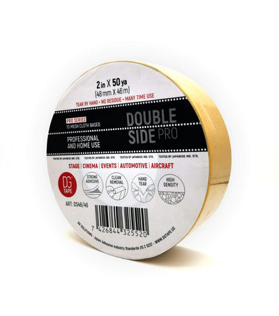 dgsusa gaffer tape 1" or 2" x 11ya/ 30ya/ 50ya - Double Side Pro Tape + White Adhesive Tape | Heavy duty Rug tape | Strong adhesive