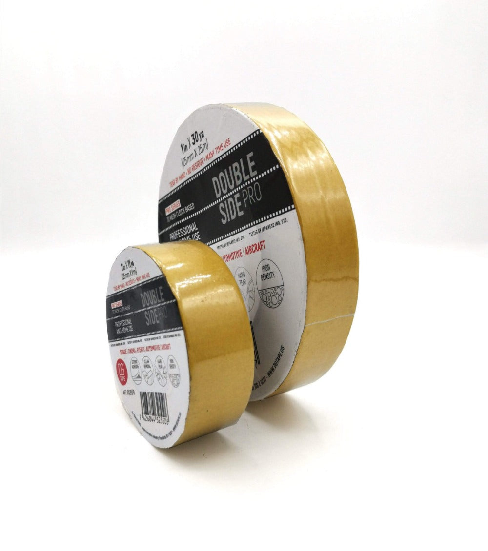 dgsusa gaffer tape 1" or 2" x 11ya/ 30ya/ 50ya - Double Side Pro Tape + White Adhesive Tape | Heavy duty Rug tape | Strong adhesive