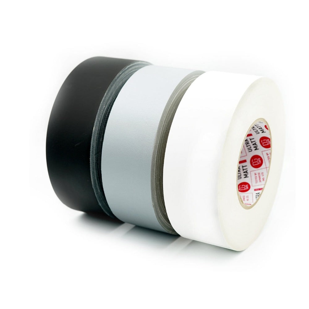 dgsusa gaffer tape 1in X 60ya | 2in X 60ya | 3 in X 60ya | 4 in X 30ya - Gaffer tape Black White Gray @ultraMATT 76MESH