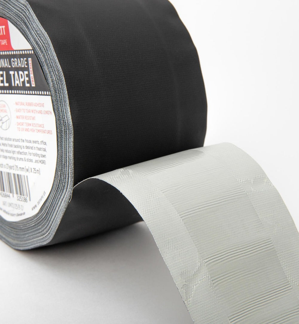 dgsusa gaffer tape 3in x 30ya (75mmX25m) | 6 in x 30 ya (150mmX25m)| Black Gaffer Tunnel Tape @ultraMATT