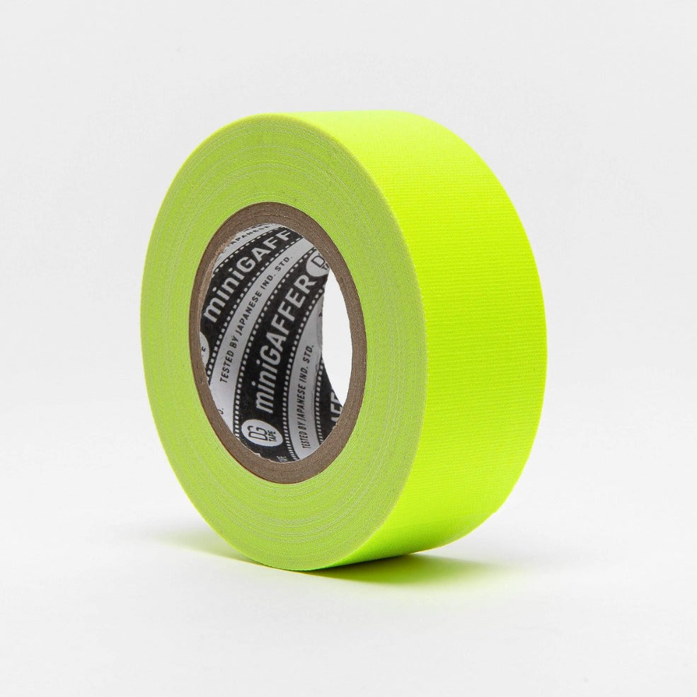 dgsusa gaffer tape FL. YELLOW 1 in x 11 ya (25mmX9m)  Gaffer Tape Handy size | Multi Color | @miniGAFFER 120MESH |
