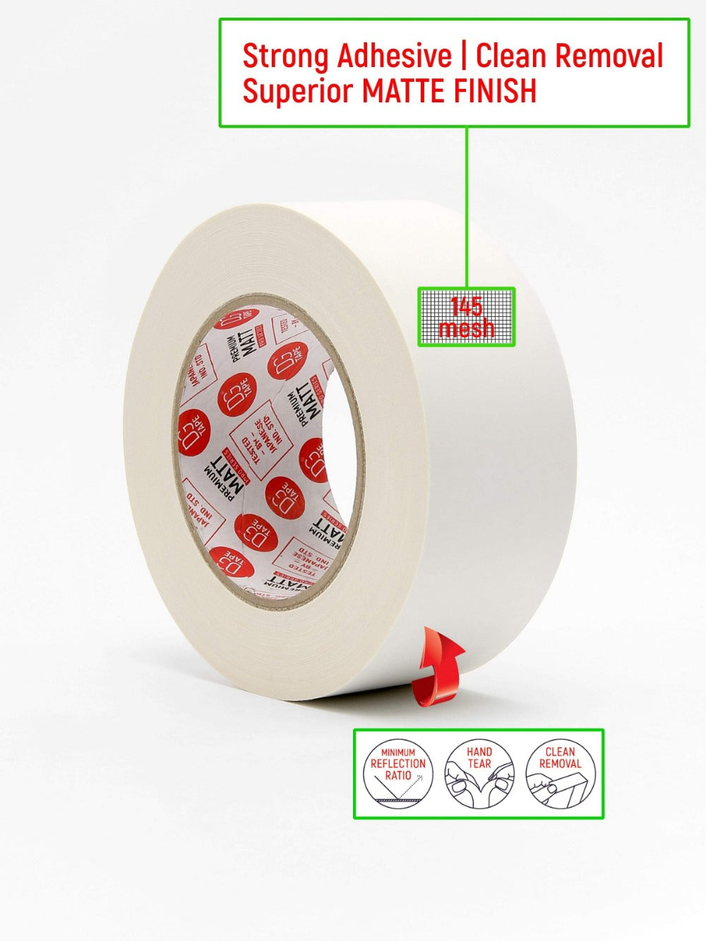 dgsusa gaffer tape @MATT STRONG 145 MESH | 2in x 30ya | Xtremely Strong Holding Power of Gaffer tape -