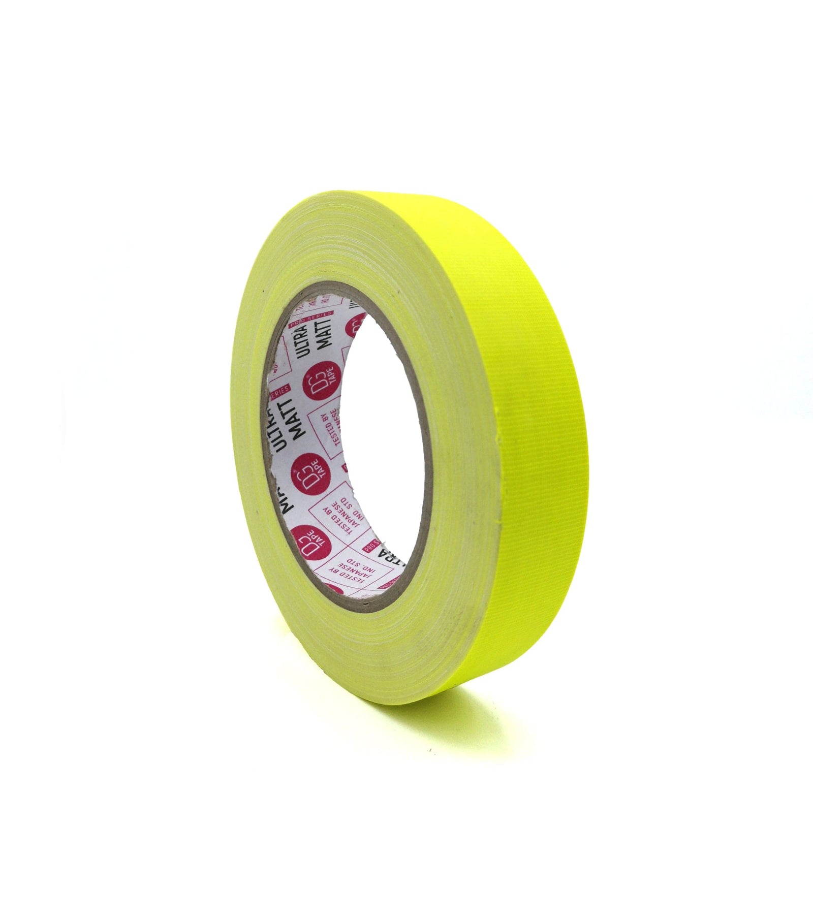 YELLOW 1 in X 30ya - 76MESH - (25mmX25m) LDPE COATED MATTE FINISH FLUORESCENT GAFFER TAPE @ULTRAMATT